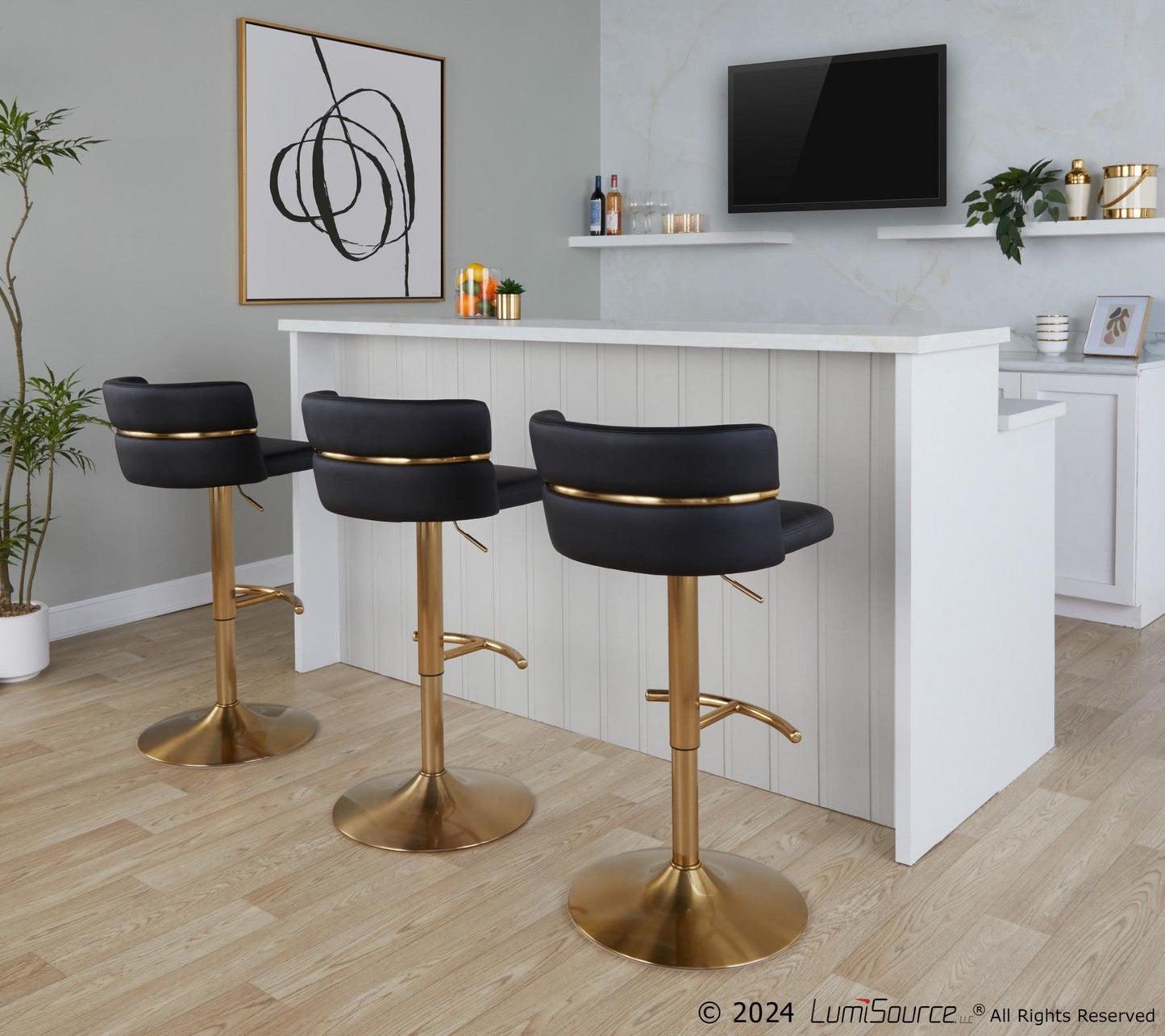 Majestic Office Furniture Adjustable Barstool - Set of 2