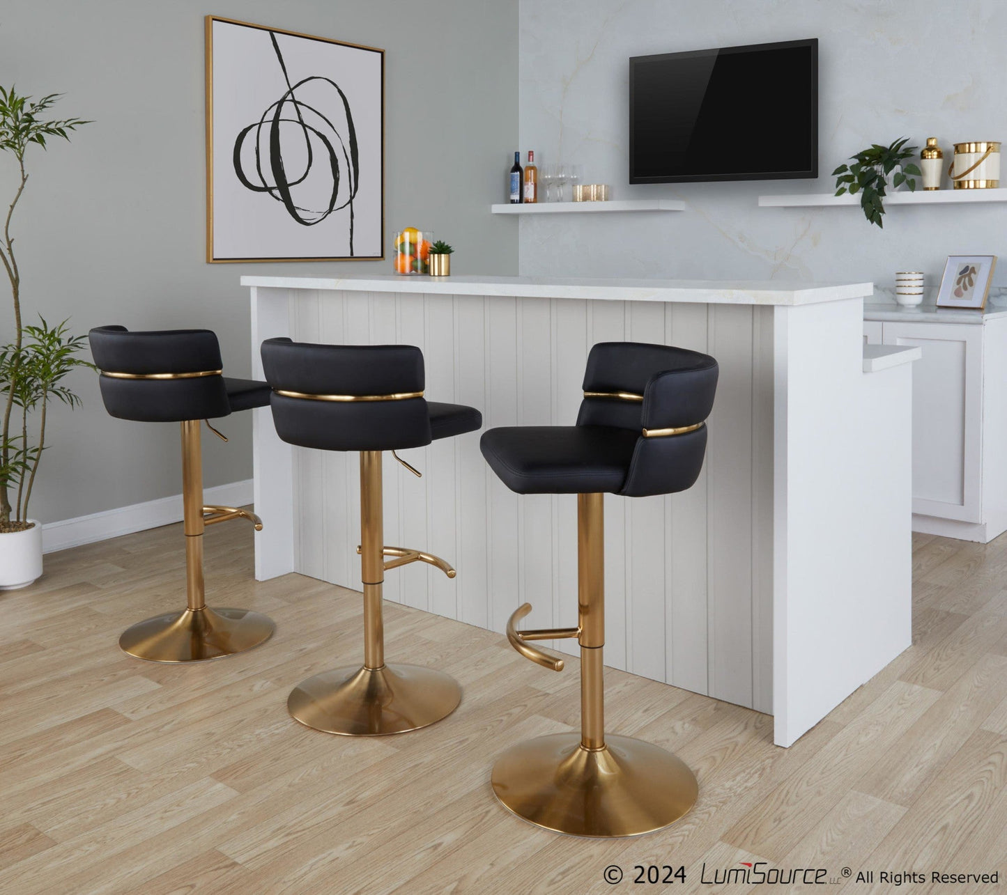 Majestic Office Furniture Adjustable Barstool - Set of 2