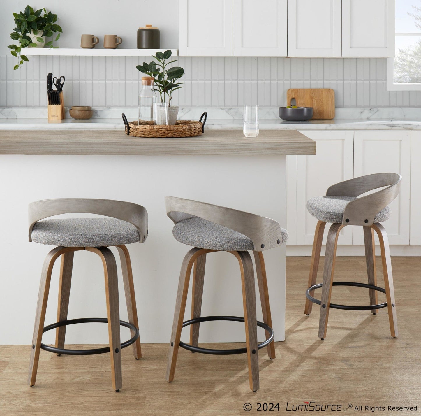 Majestic Office Furniture 24" Fixed-Height Counter Stool - Set of 2
