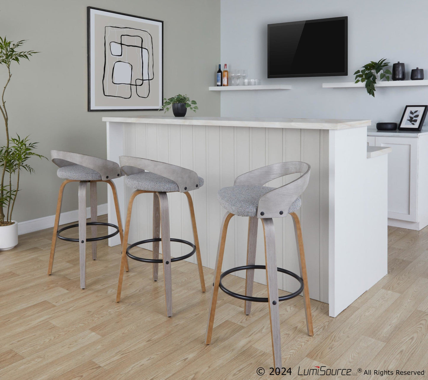 Majestic Office Furniture 30" Fixed-Height Barstool - Set of 2