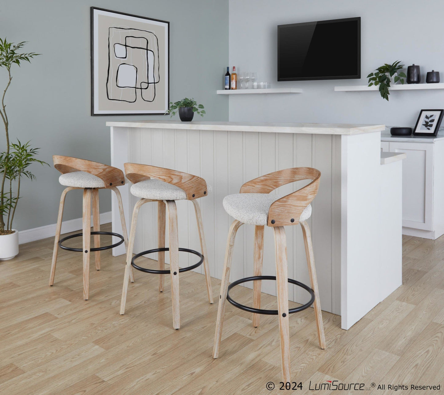 Majestic Office Furniture 30" Fixed-Height Barstool - Set of 2