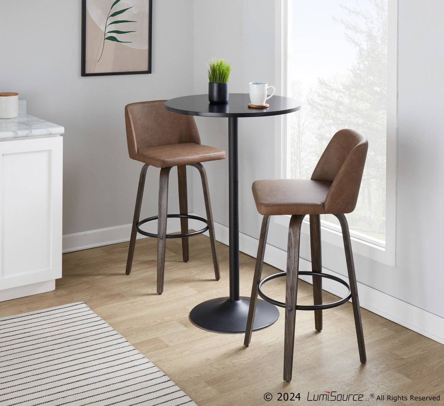 Majestic Office Furniture 30" Fixed-Height Barstool - Set of 2