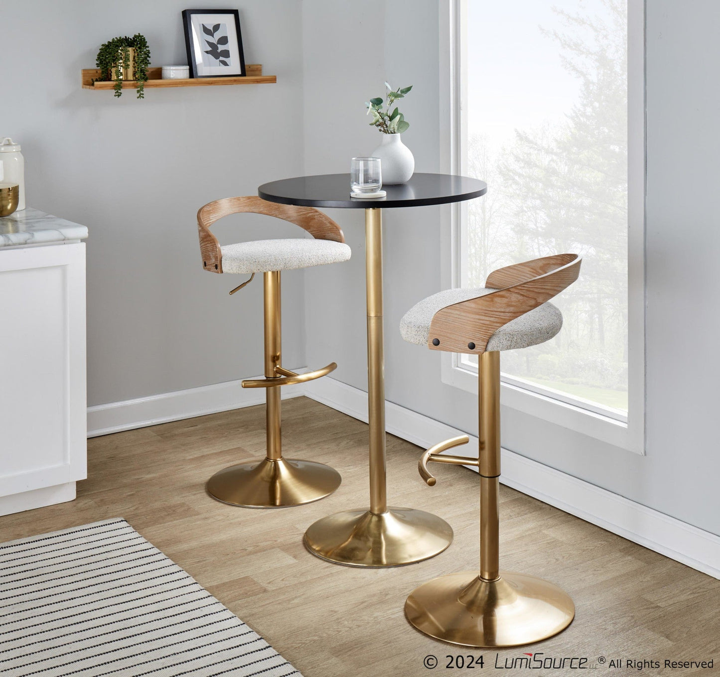 Majestic Office Furniture Adjustable Barstool - Set of 2