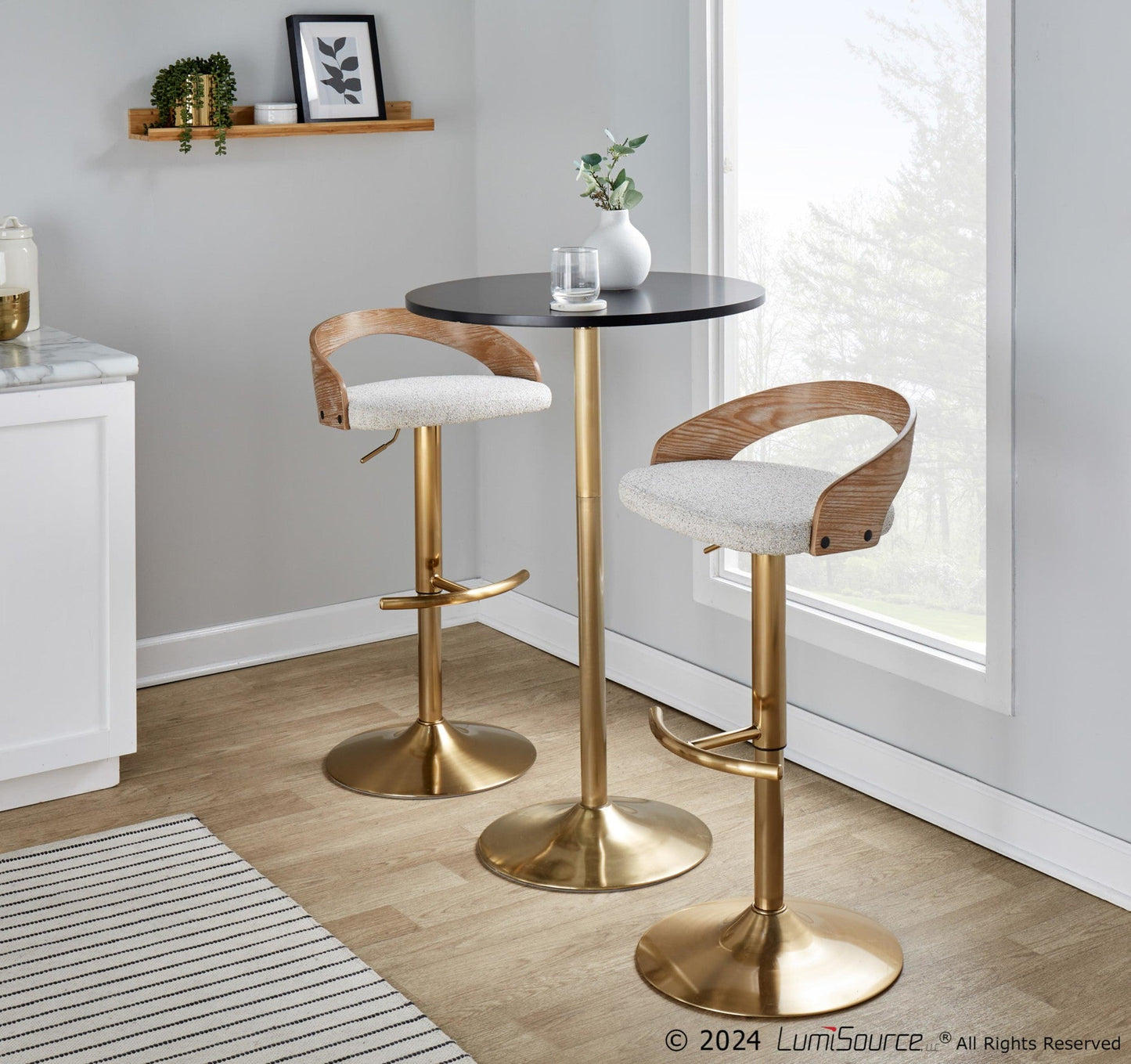 Majestic Office Furniture Adjustable Barstool - Set of 2