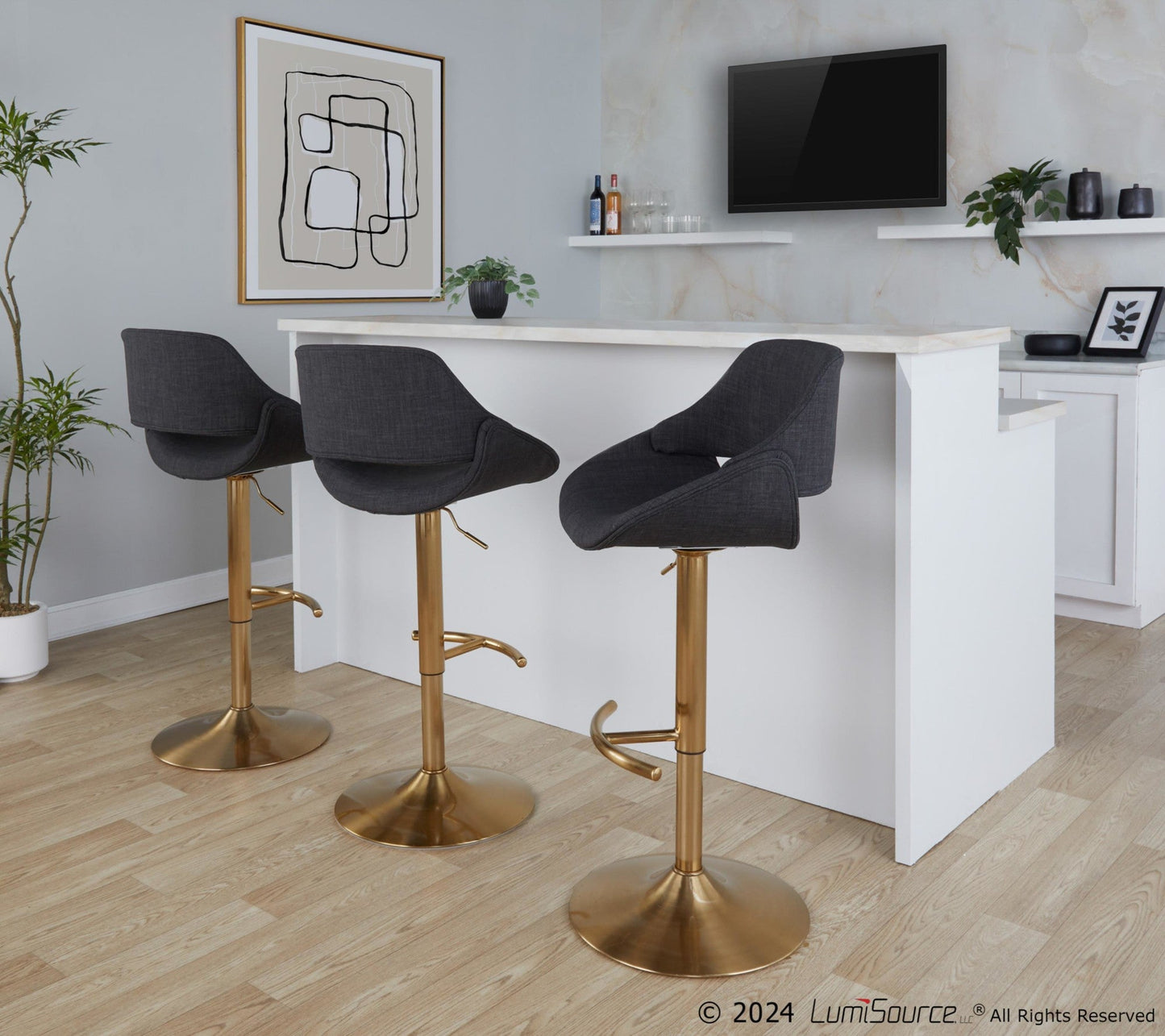 Majestic Office Furniture Adjustable Barstool - Set of 2