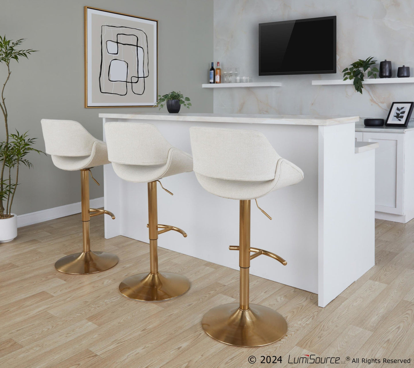 Majestic Office Furniture Adjustable Barstool - Set of 2