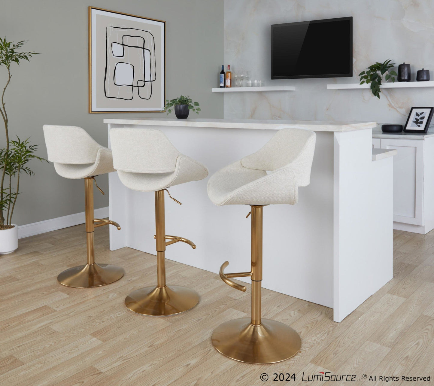 Majestic Office Furniture Adjustable Barstool - Set of 2