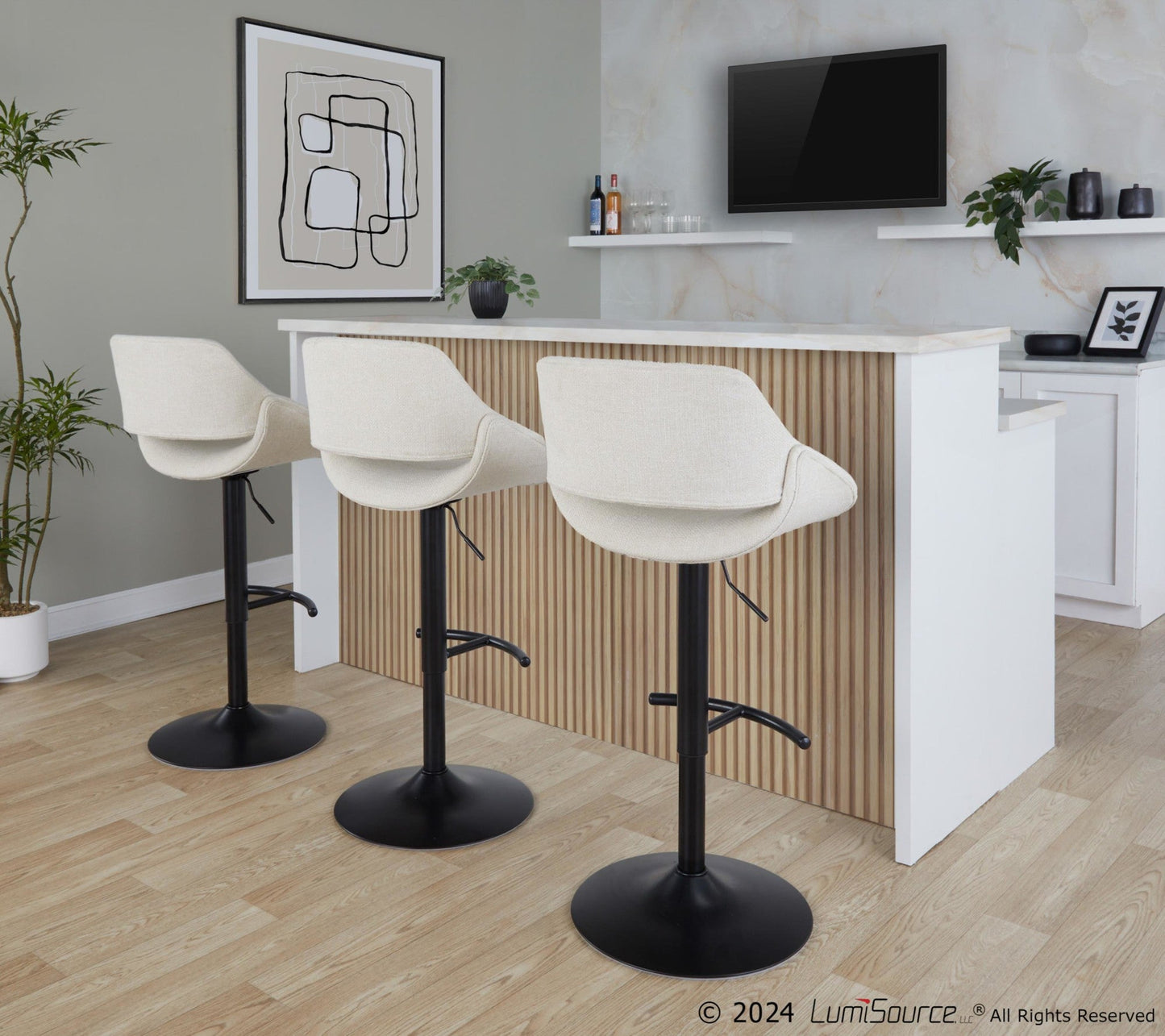 Majestic Office Furniture Adjustable Barstool - Set of 2