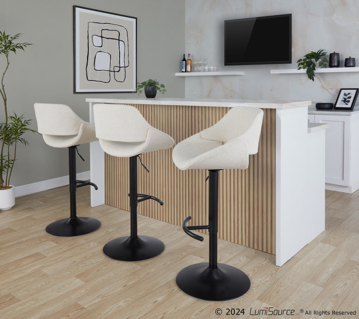 Majestic Office Furniture Adjustable Barstool - Set of 2