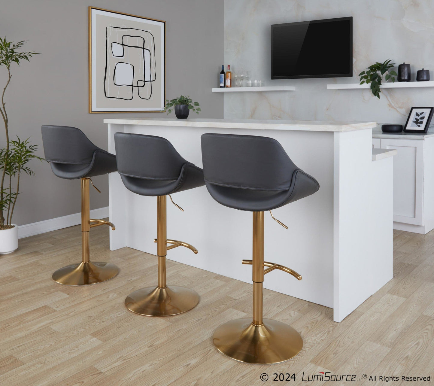 Majestic Office Furniture Adjustable Barstool - Set of 2