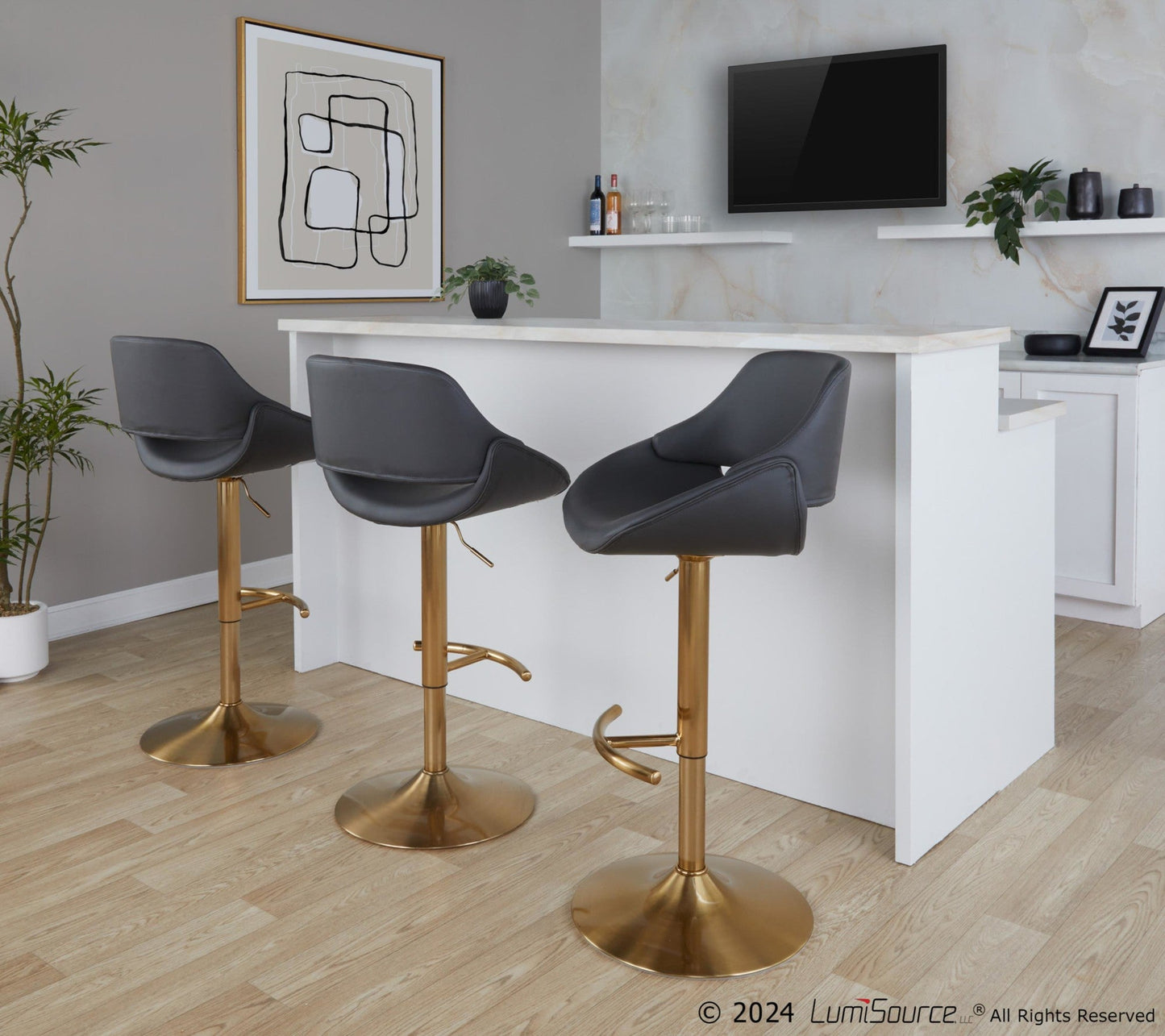 Majestic Office Furniture Adjustable Barstool - Set of 2