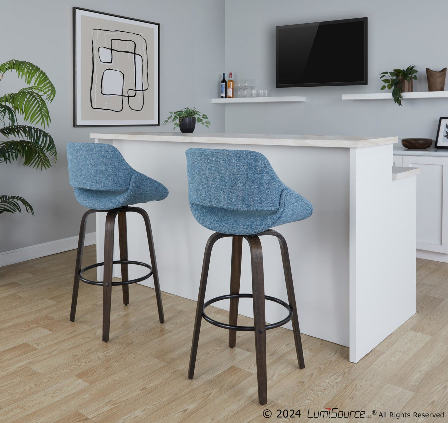 Majestic Office Furniture 30" Fixed-Height Barstool - Set of 2