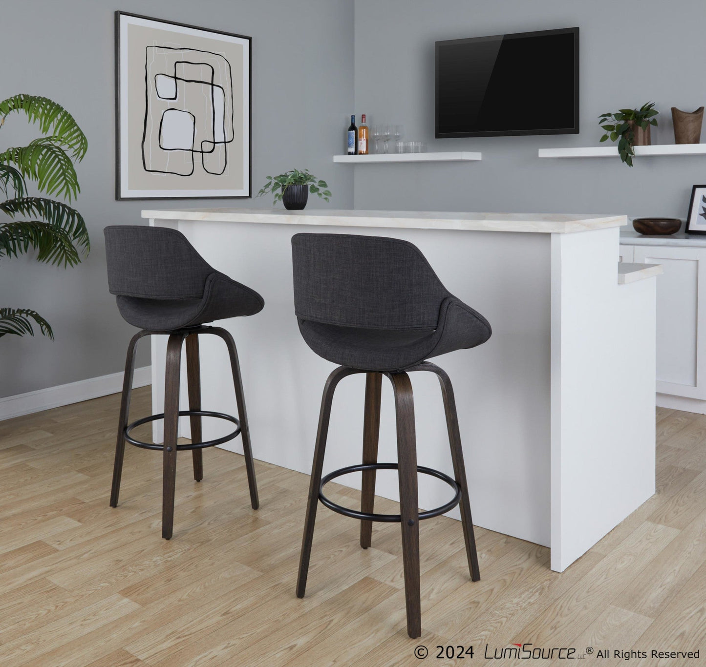 Majestic Office Furniture 30" Fixed-Height Barstool - Set of 2