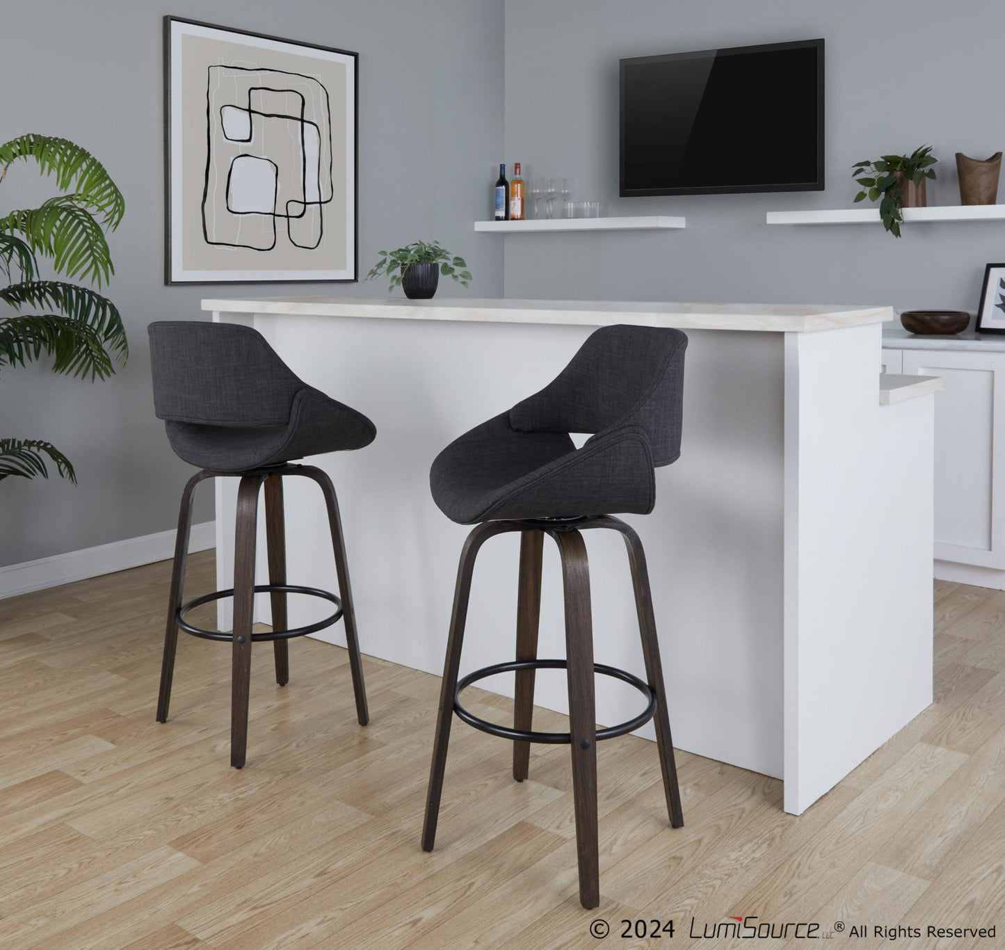 Majestic Office Furniture 30" Fixed-Height Barstool - Set of 2
