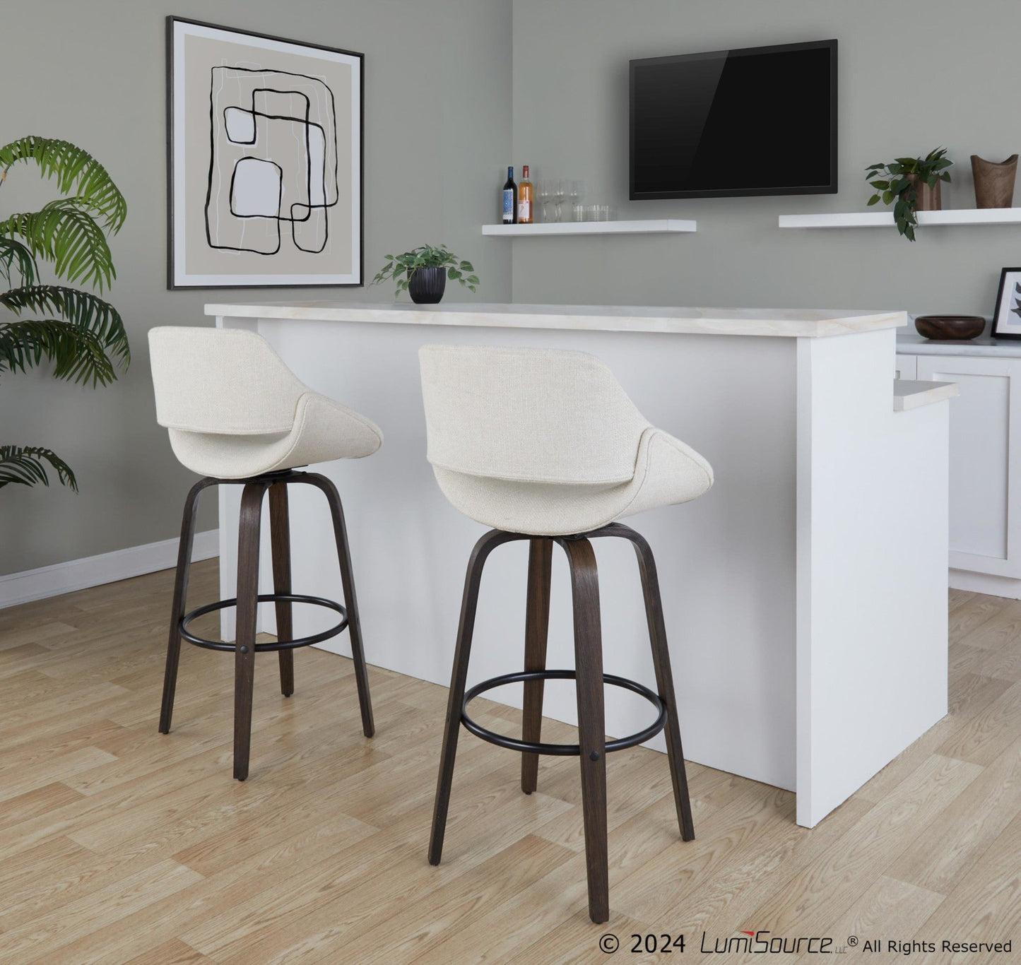 Majestic Office Furniture 30" Fixed-Height Barstool - Set of 2
