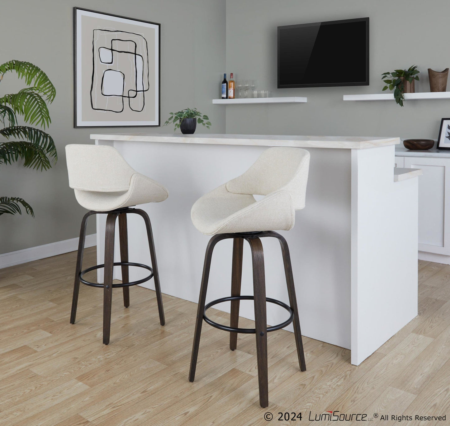 Majestic Office Furniture 30" Fixed-Height Barstool - Set of 2