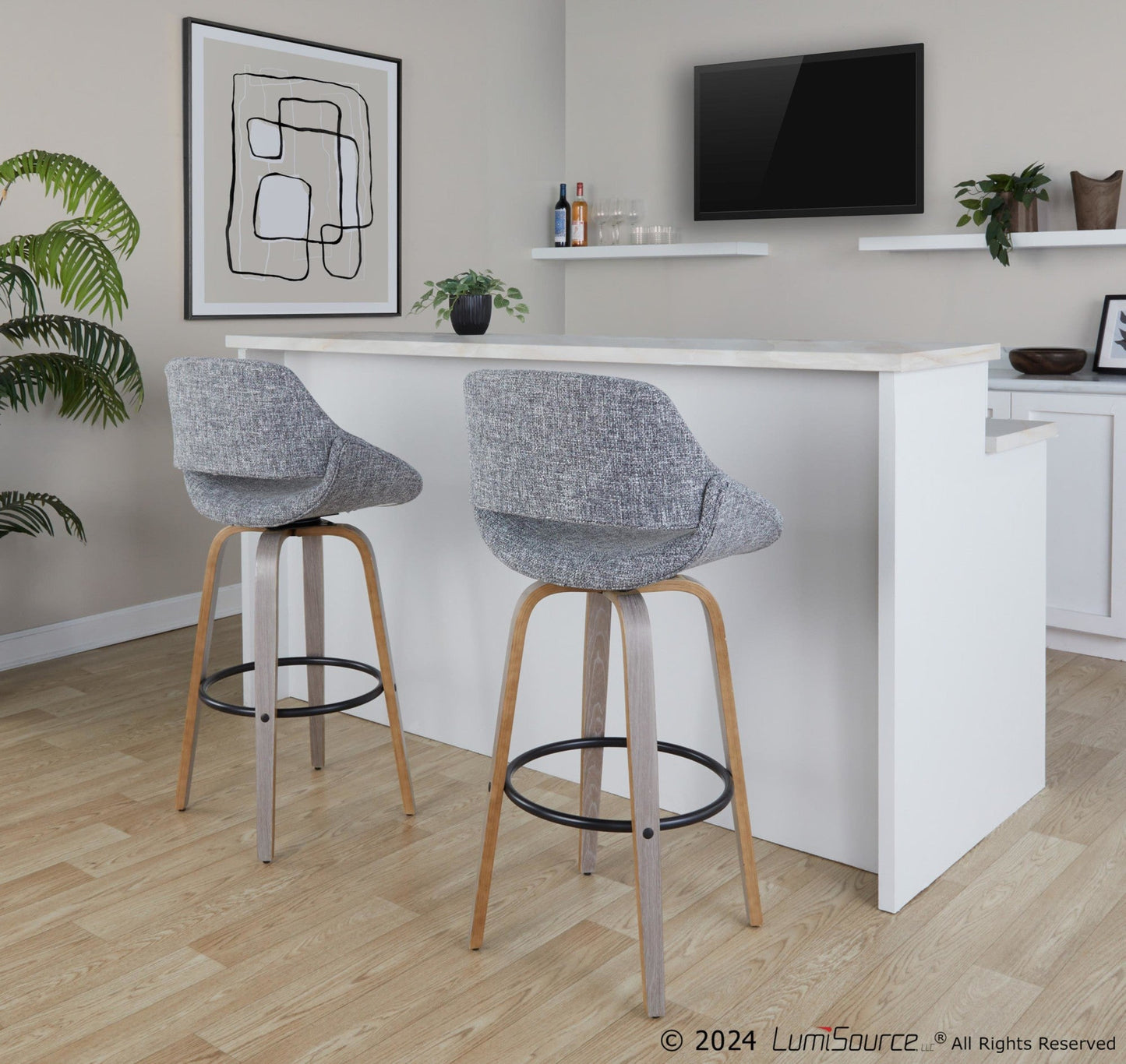 Majestic Office Furniture 30" Fixed-Height Barstool - Set of 2