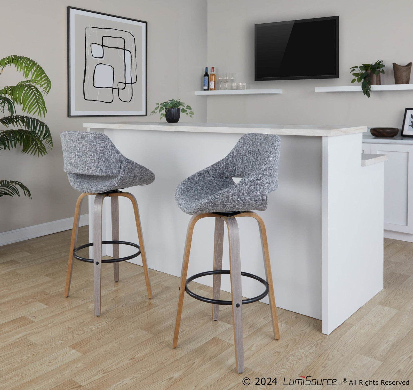 Majestic Office Furniture 30" Fixed-Height Barstool - Set of 2
