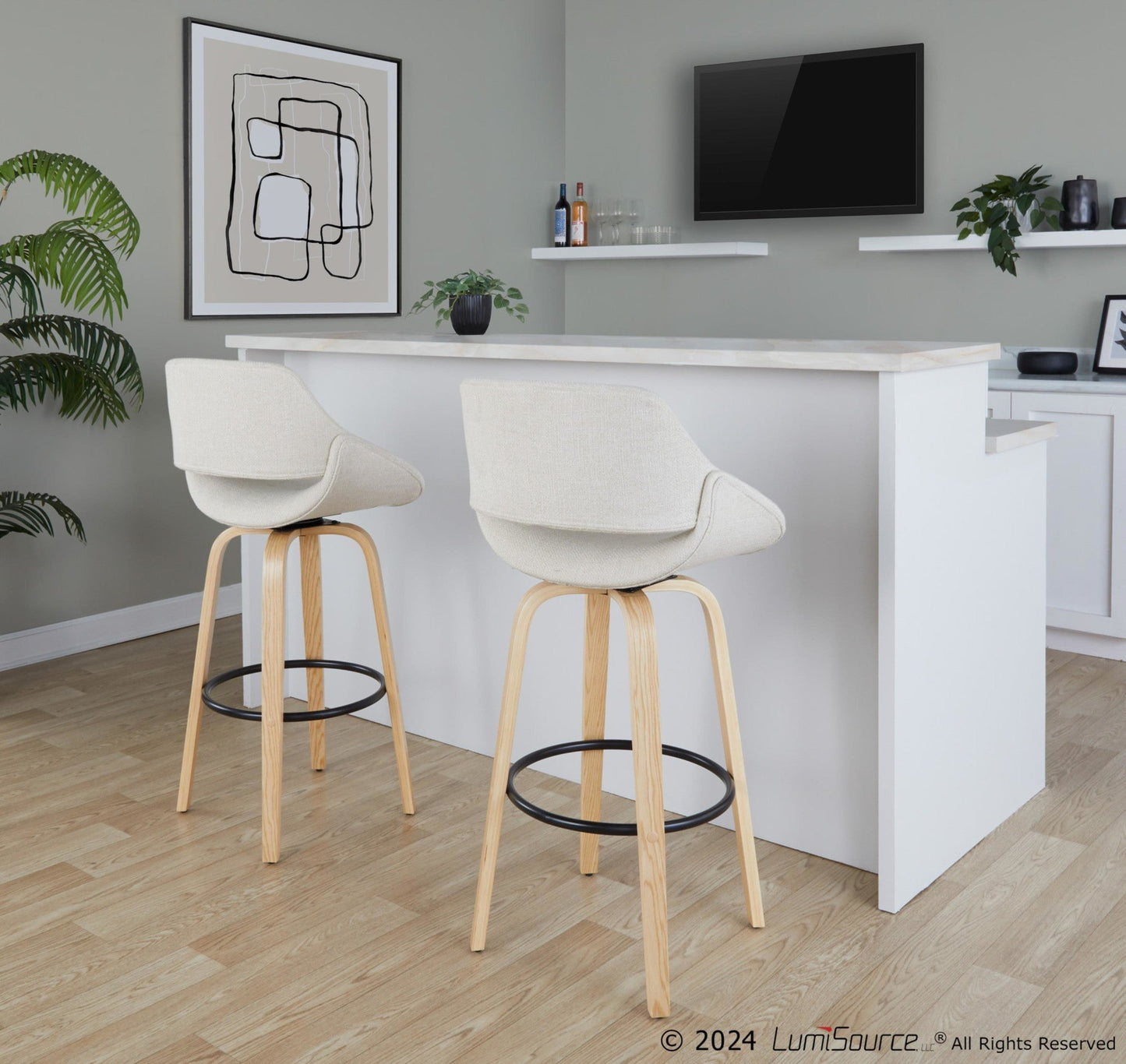 Majestic Office Furniture 30" Fixed-Height Barstool - Set of 2