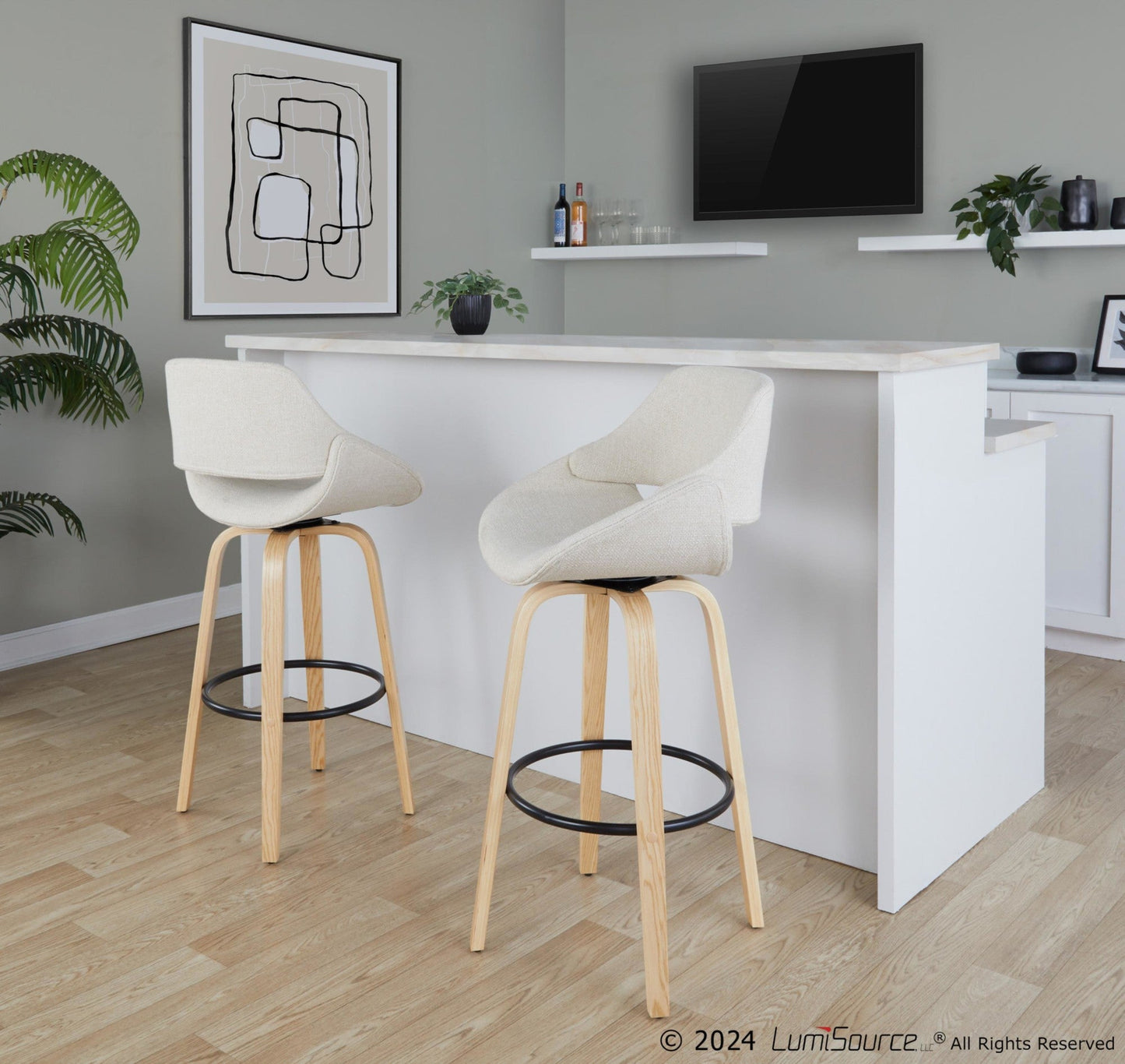Majestic Office Furniture 30" Fixed-Height Barstool - Set of 2
