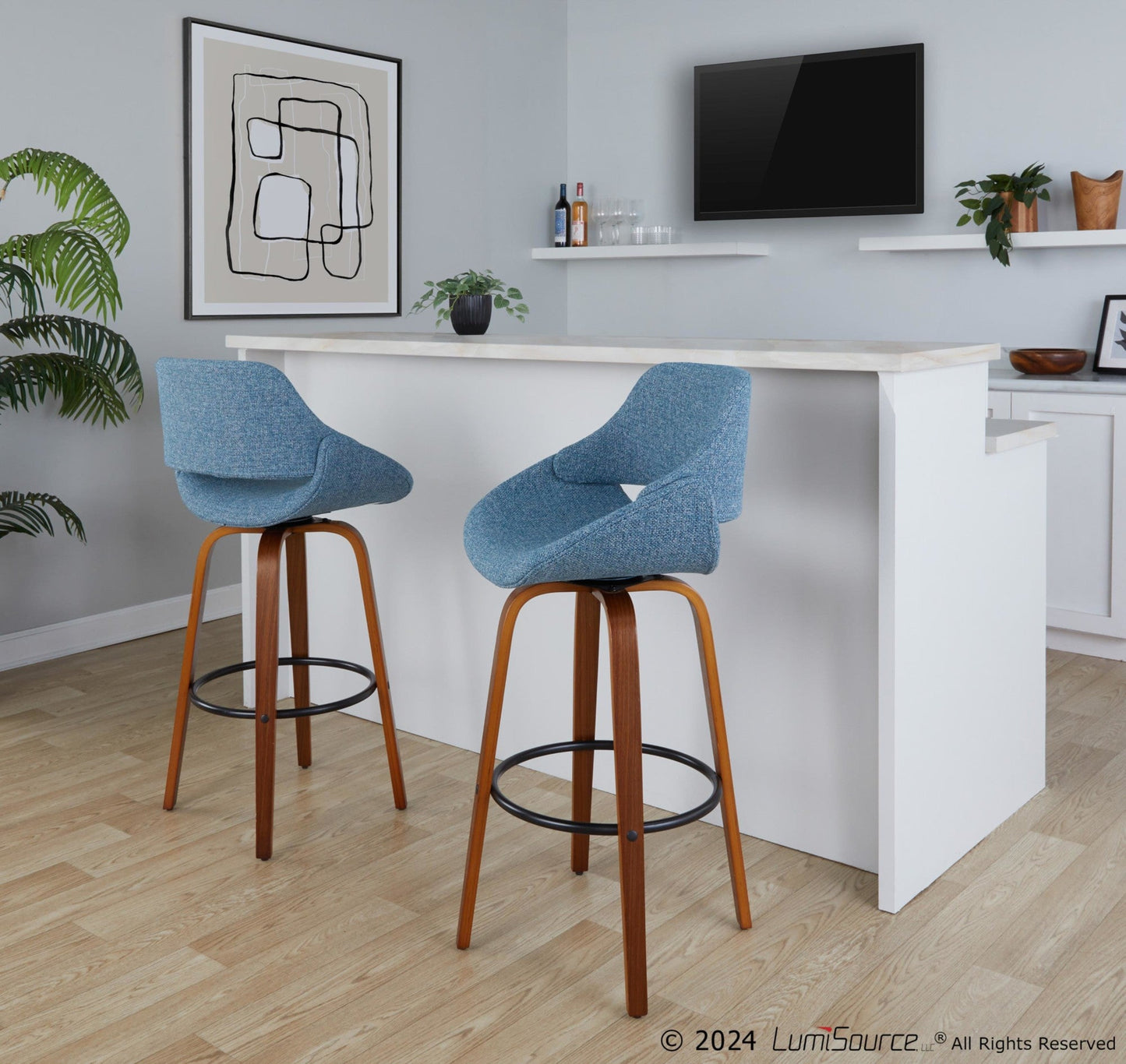 Majestic Office Furniture 30" Fixed-Height Barstool - Set of 2
