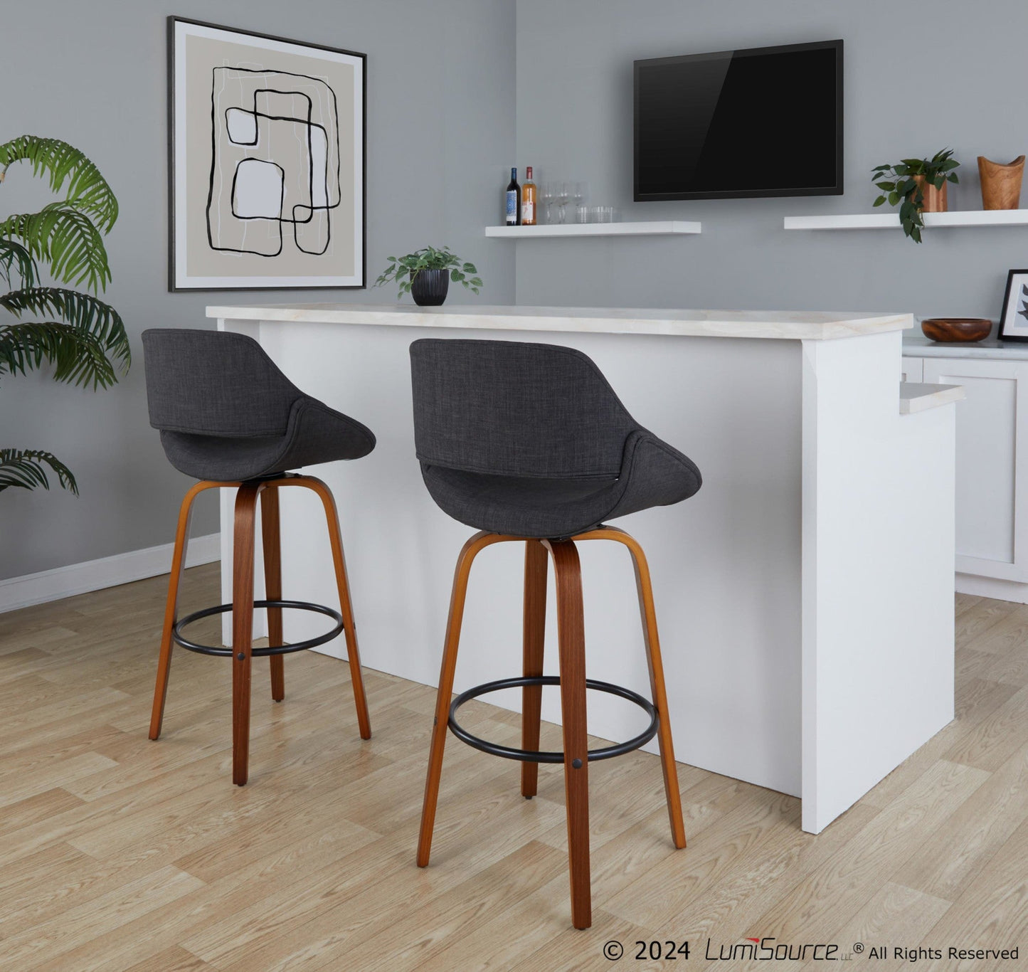 Majestic Office Furniture 30" Fixed-Height Barstool - Set of 2