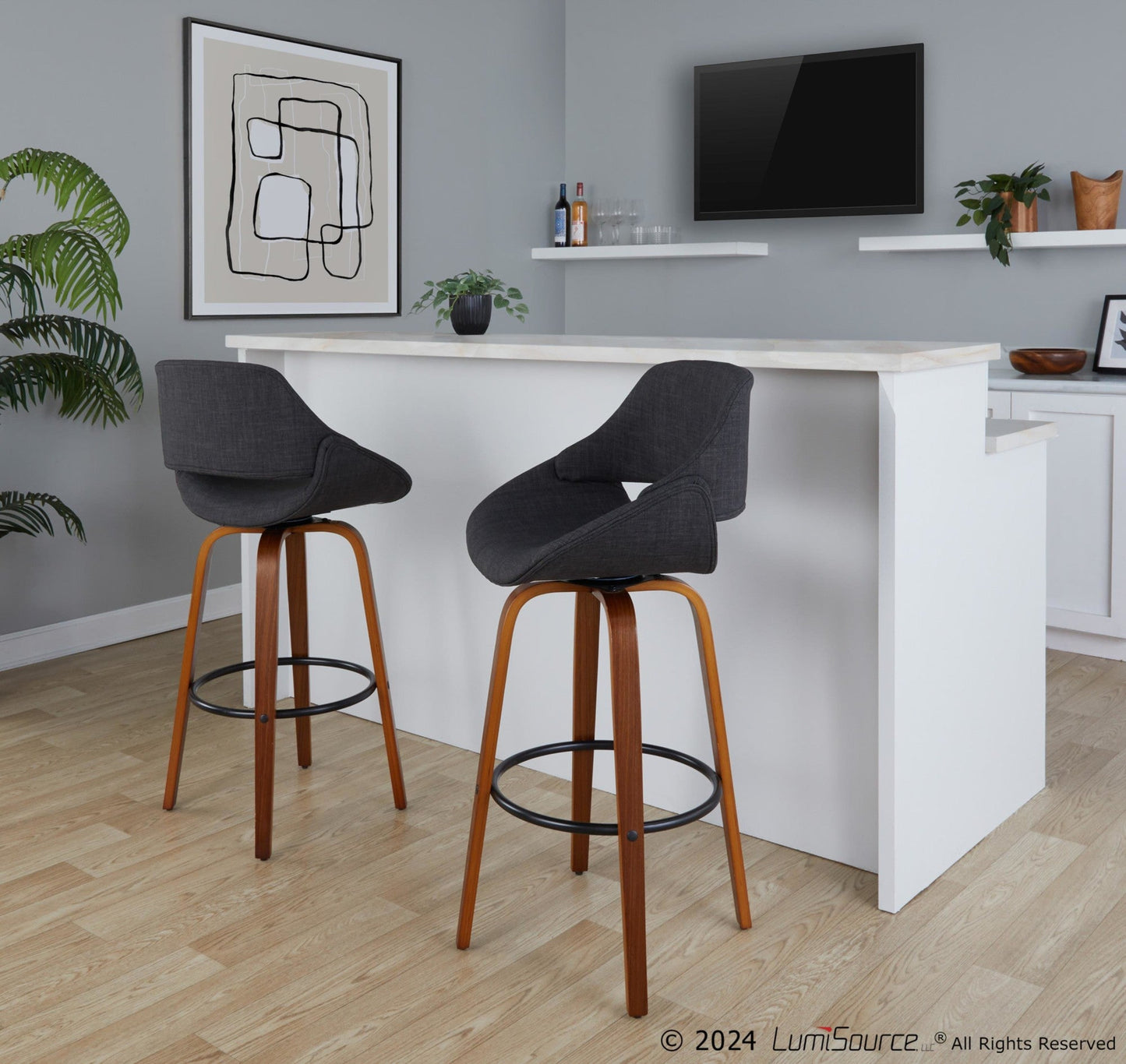 Majestic Office Furniture 30" Fixed-Height Barstool - Set of 2