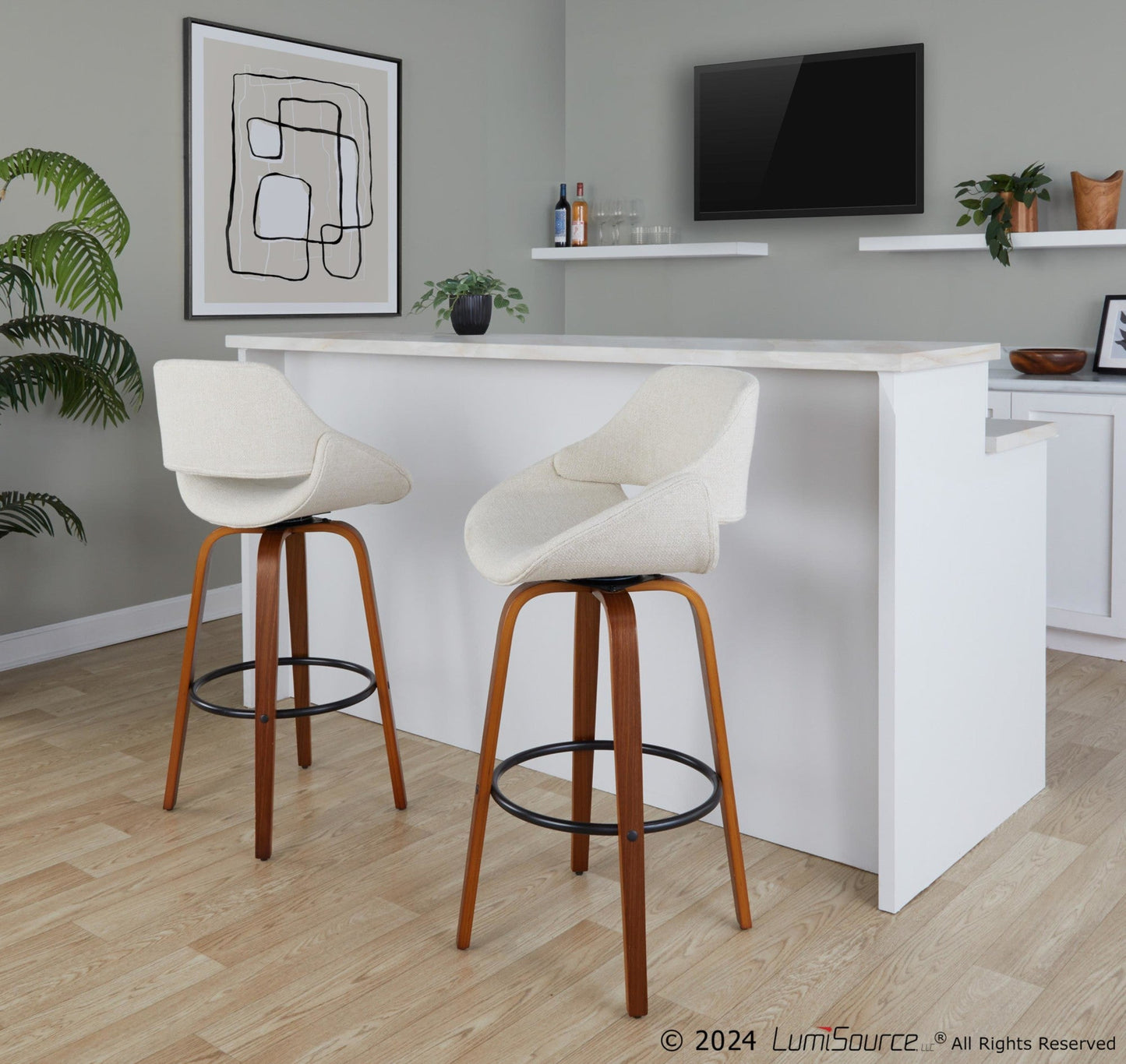 Majestic Office Furniture 30" Fixed-Height Barstool - Set of 2