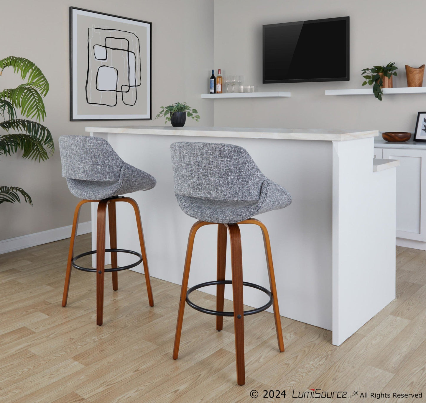 Majestic Office Furniture 30" Fixed-Height Barstool - Set of 2