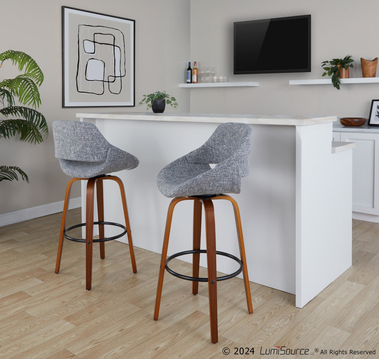 Majestic Office Furniture 30" Fixed-Height Barstool - Set of 2