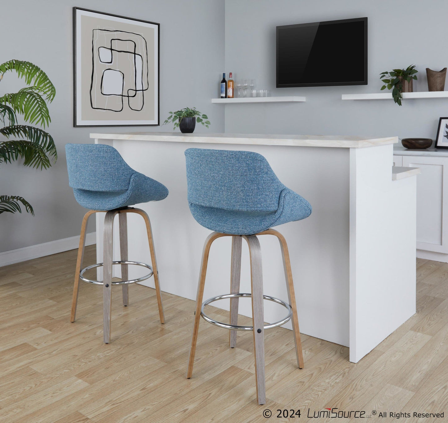 Majestic Office Furniture 30" Fixed-Height Barstool - Set of 2