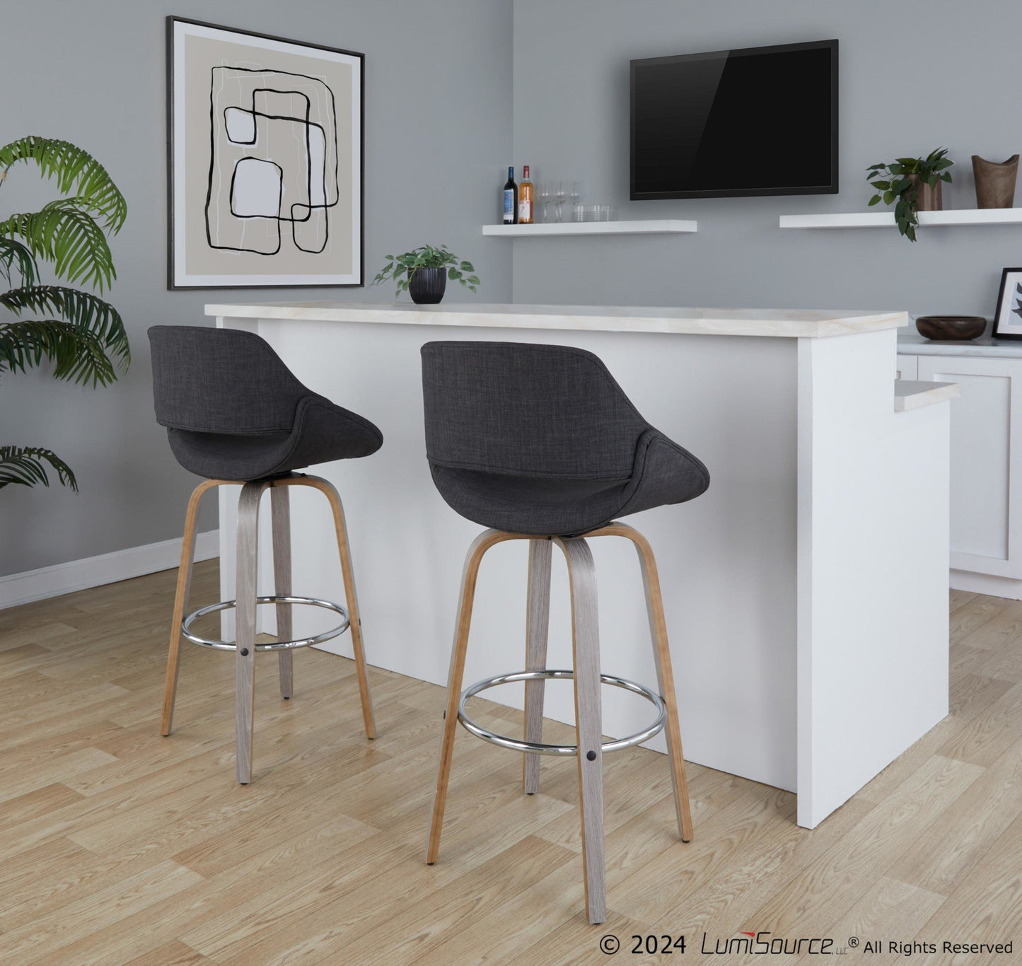 Majestic Office Furniture 30" Fixed-Height Barstool - Set of 2