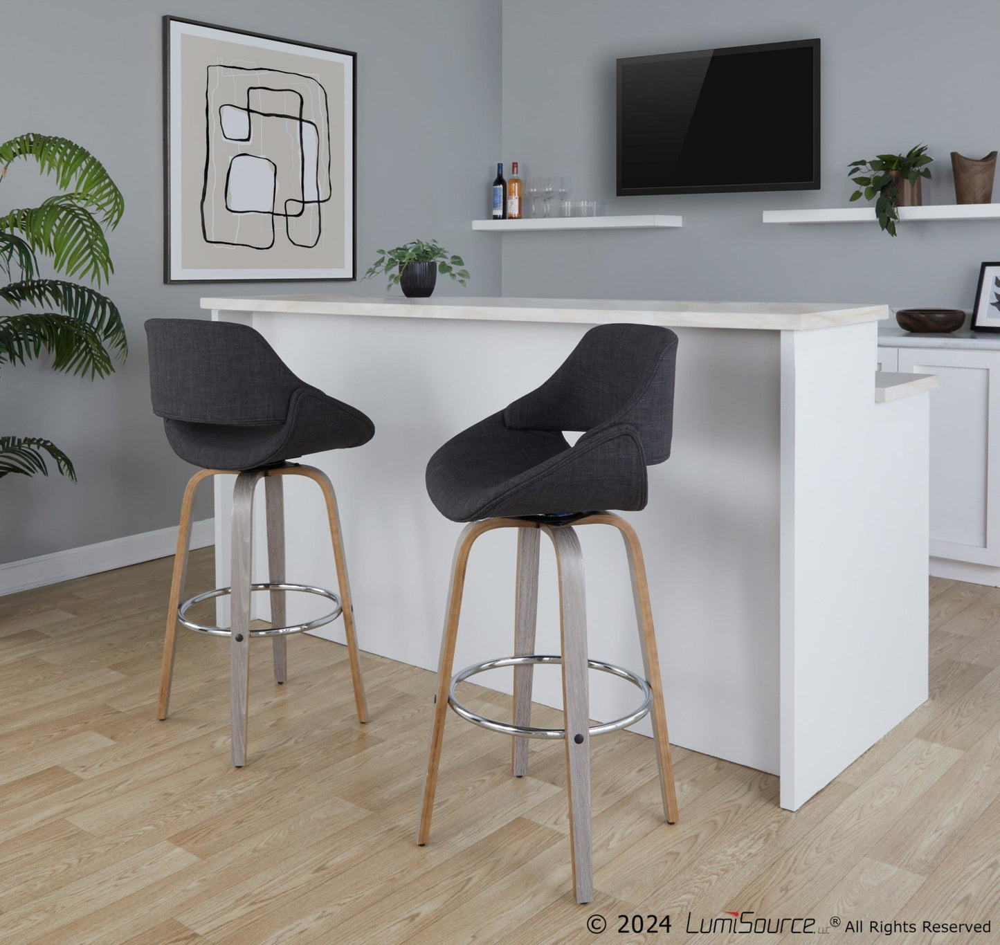 Majestic Office Furniture 30" Fixed-Height Barstool - Set of 2