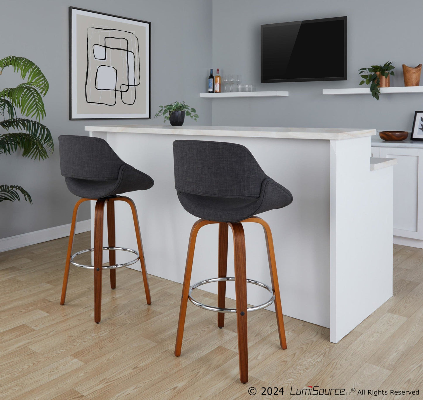 Majestic Office Furniture 30" Fixed-Height Barstool - Set of 2