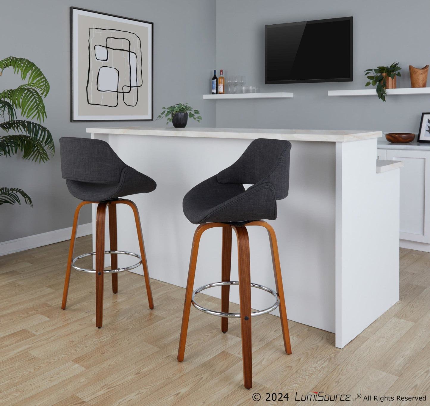 Majestic Office Furniture 30" Fixed-Height Barstool - Set of 2