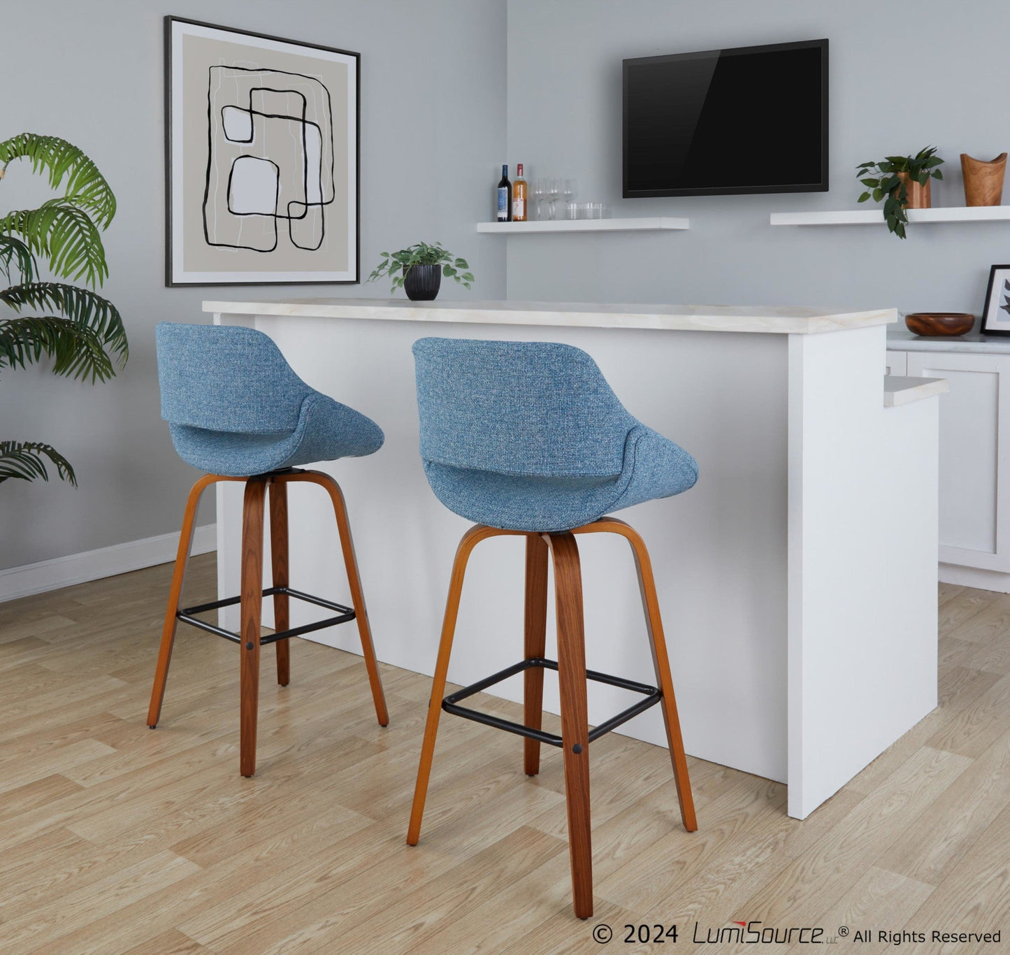 Majestic Office Furniture 30" Fixed-Height Barstool - Set of 2