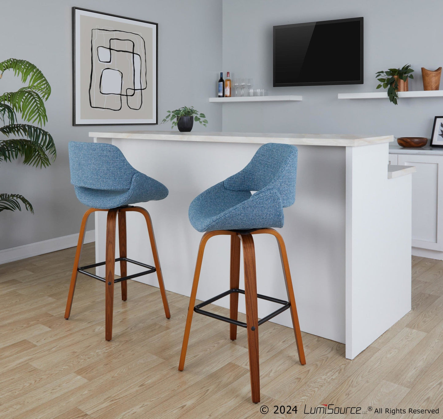 Majestic Office Furniture 30" Fixed-Height Barstool - Set of 2