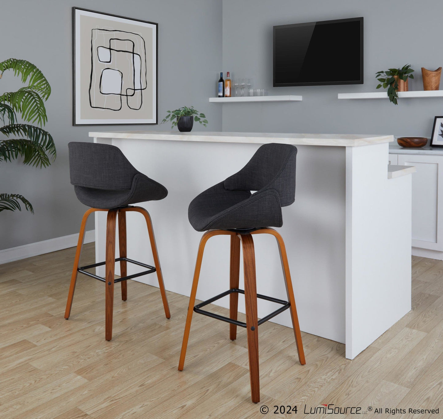 Majestic Office Furniture 30" Fixed-Height Barstool - Set of 2