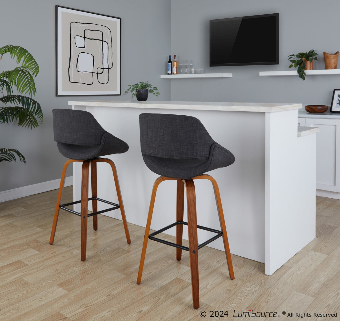 Majestic Office Furniture 30" Fixed-Height Barstool - Set of 2