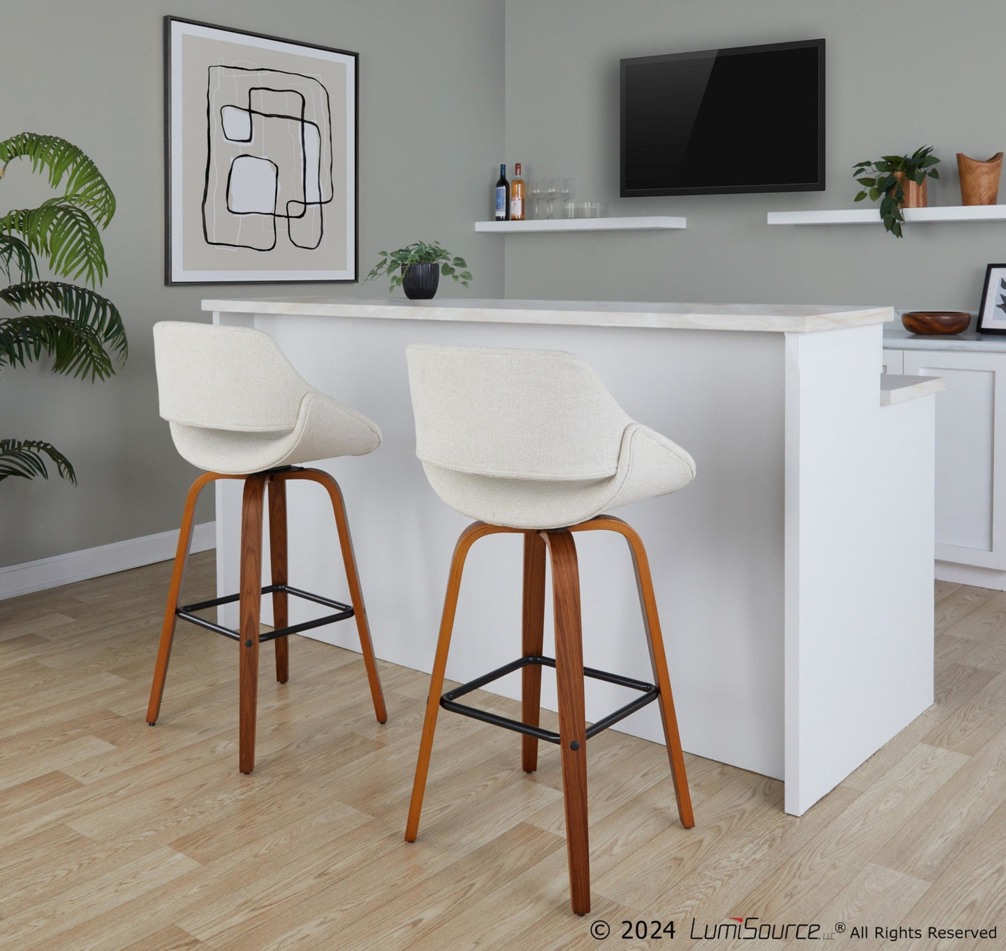Majestic Office Furniture 30" Fixed-Height Barstool - Set of 2
