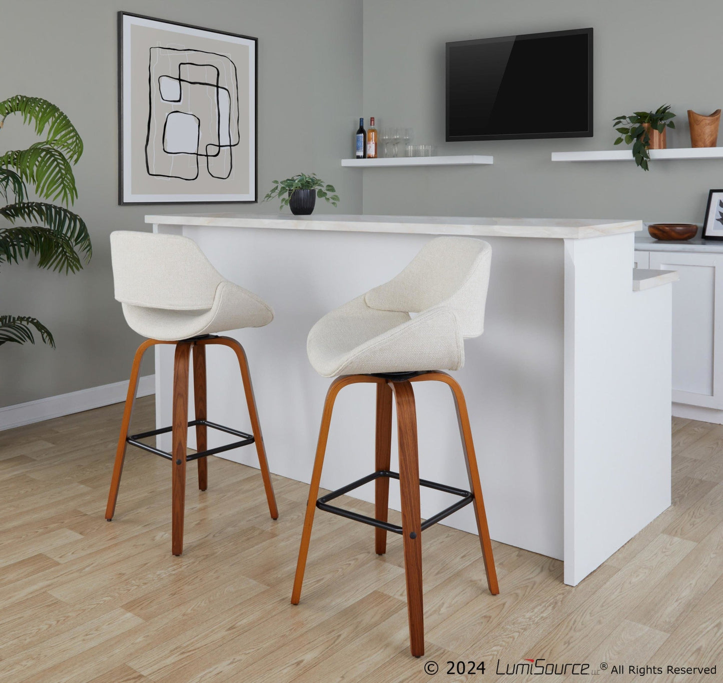 Majestic Office Furniture 30" Fixed-Height Barstool - Set of 2