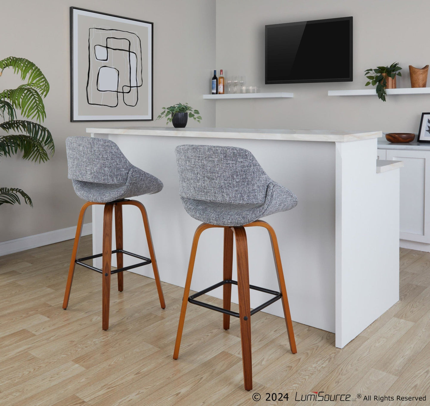 Majestic Office Furniture 30" Fixed-Height Barstool - Set of 2