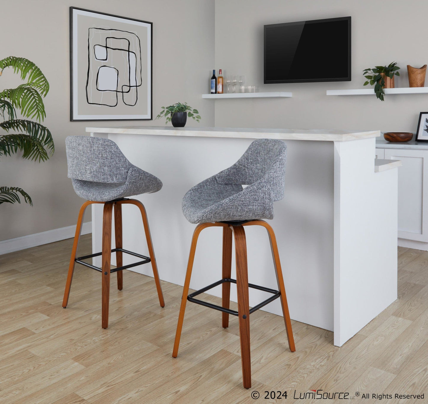 Majestic Office Furniture 30" Fixed-Height Barstool - Set of 2