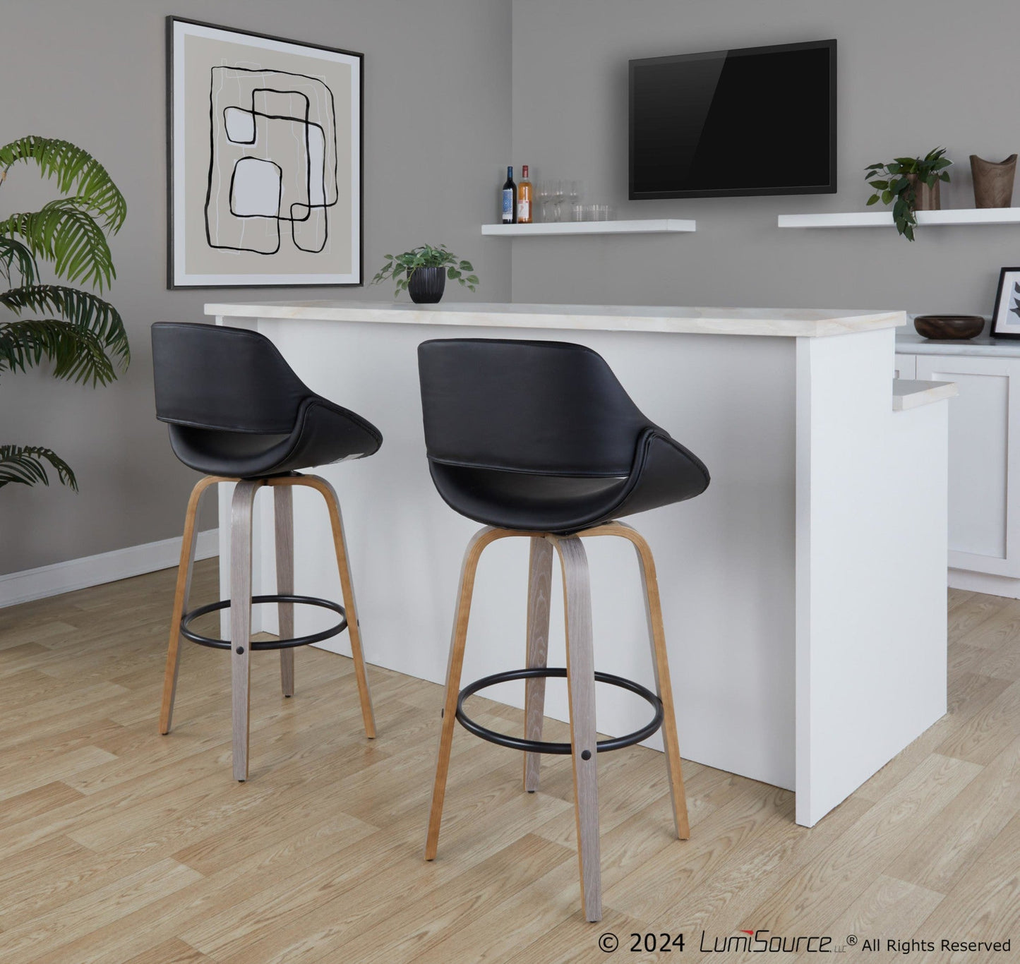 Majestic Office Furniture 30" Fixed-Height Barstool - Set of 2