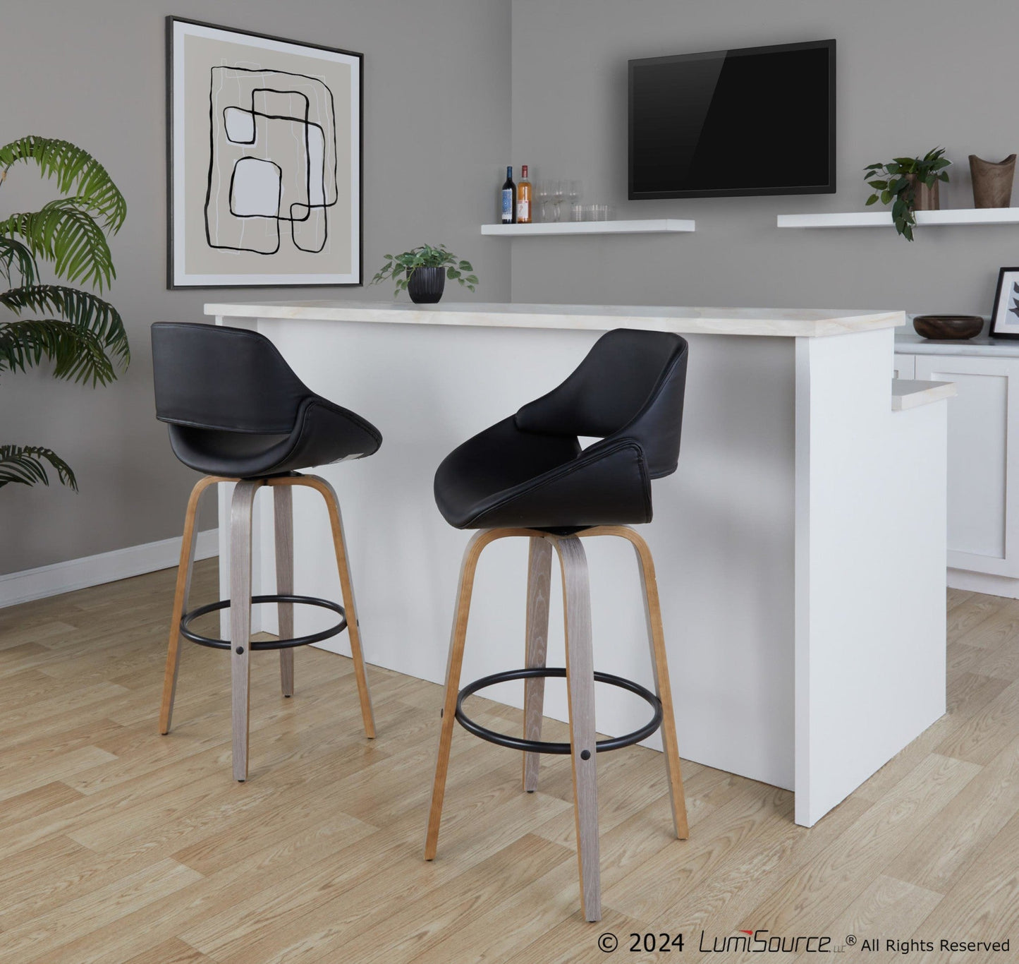 Majestic Office Furniture 30" Fixed-Height Barstool - Set of 2