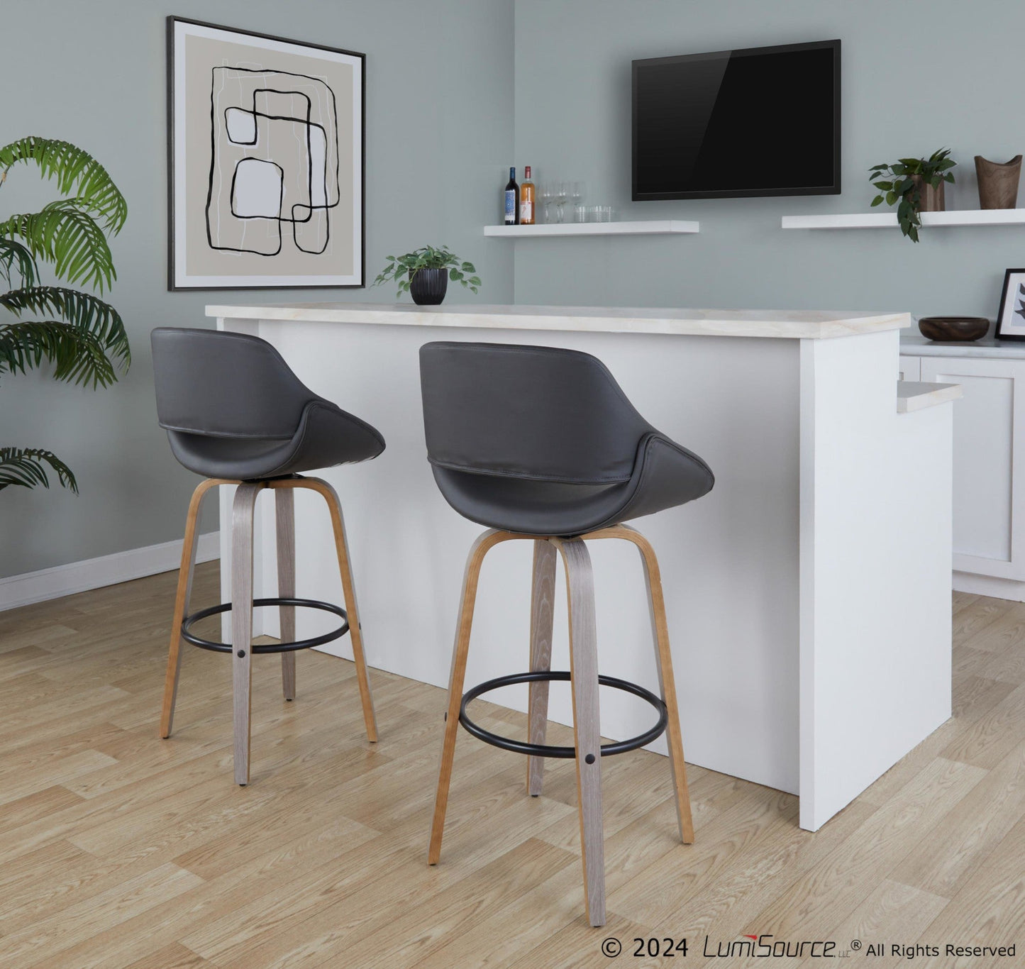 Majestic Office Furniture 30" Fixed-Height Barstool - Set of 2