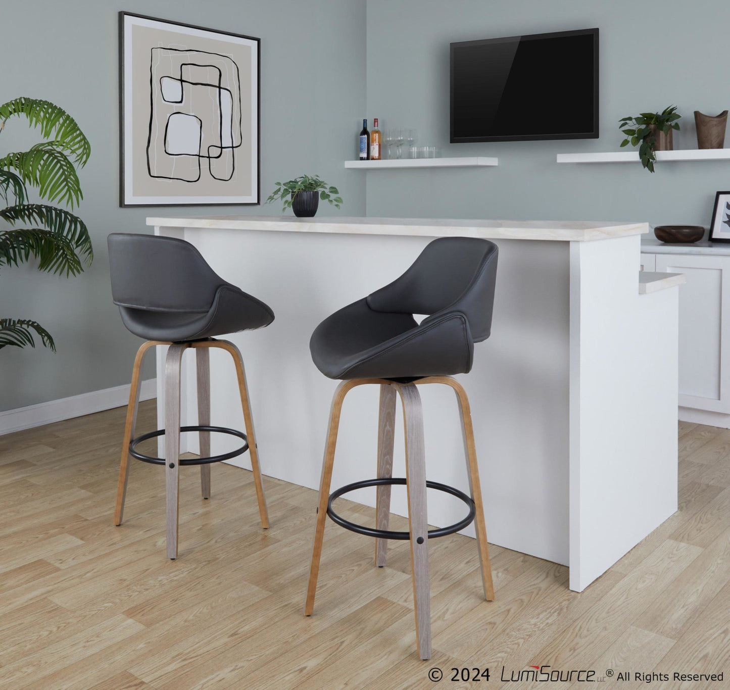 Majestic Office Furniture 30" Fixed-Height Barstool - Set of 2