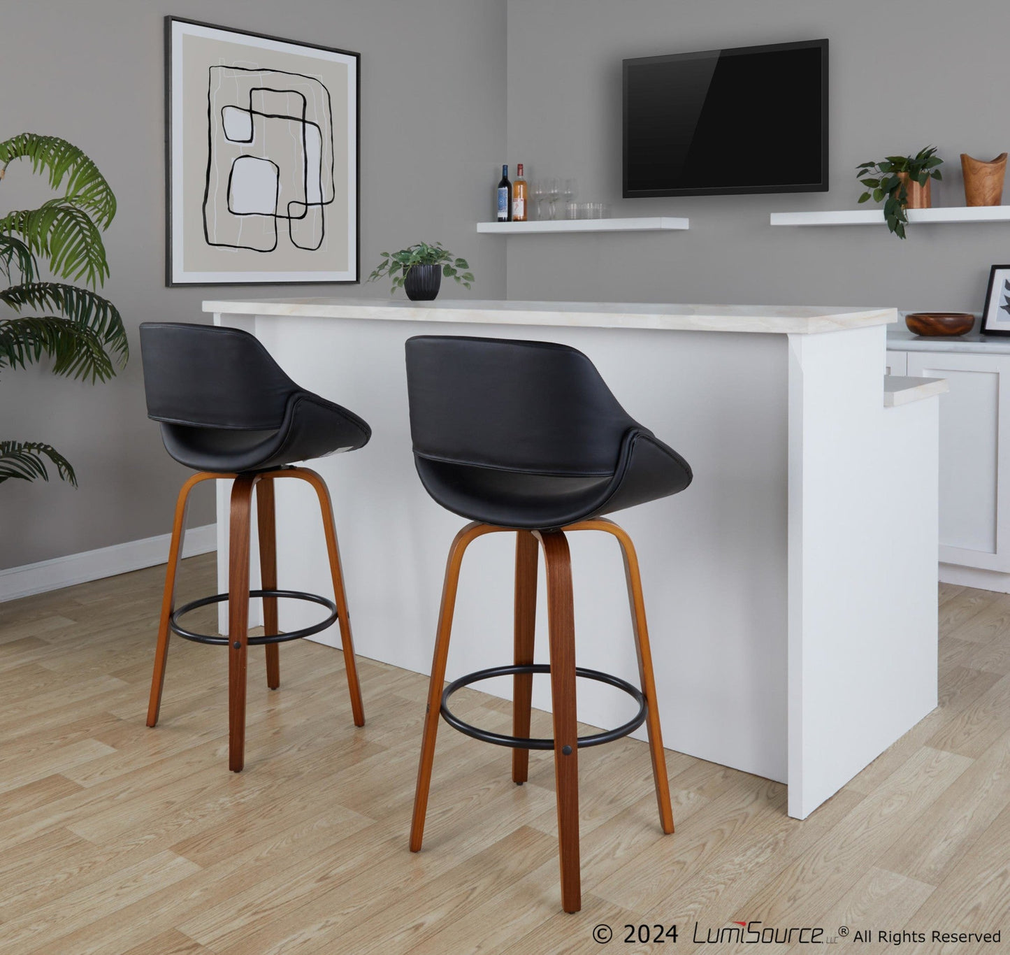 Majestic Office Furniture 30" Fixed-Height Barstool - Set of 2