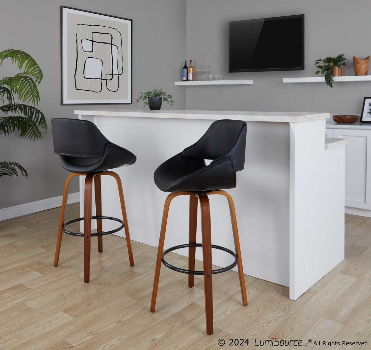 Majestic Office Furniture 30" Fixed-Height Barstool - Set of 2
