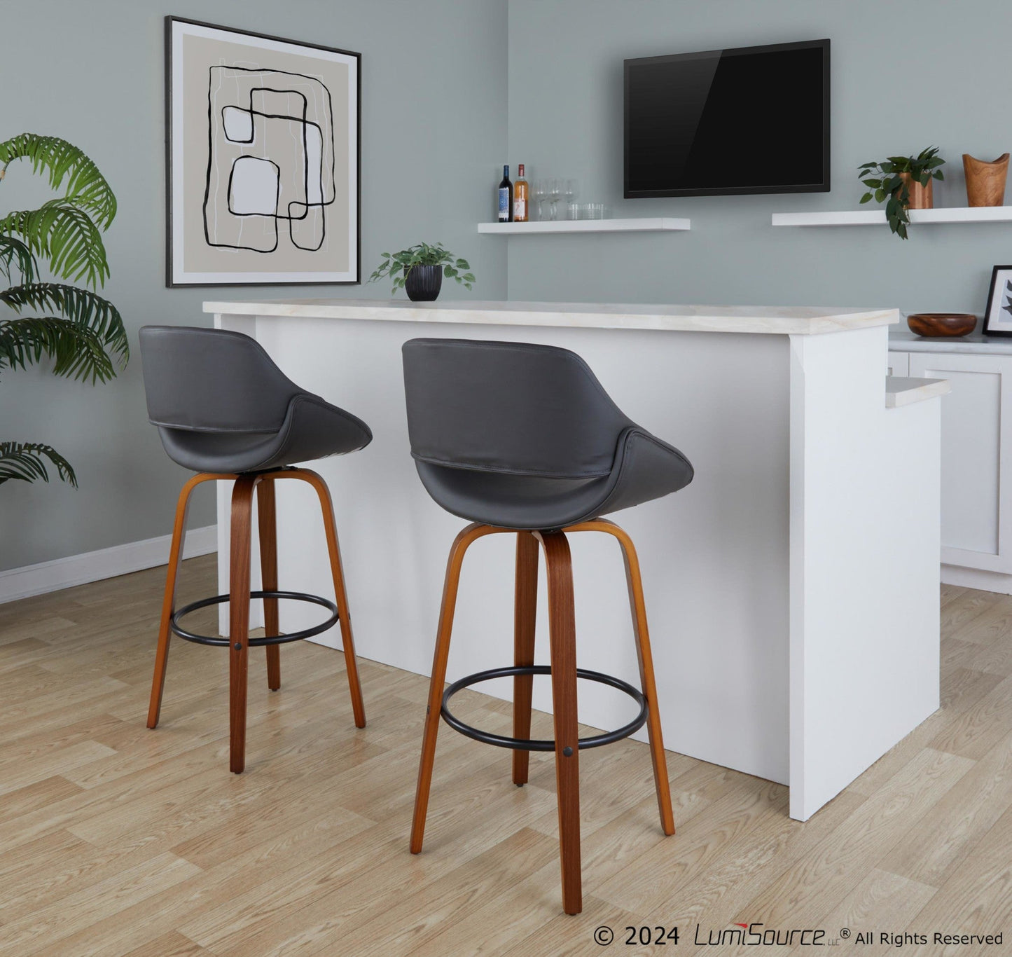 Majestic Office Furniture 30" Fixed-Height Barstool - Set of 2